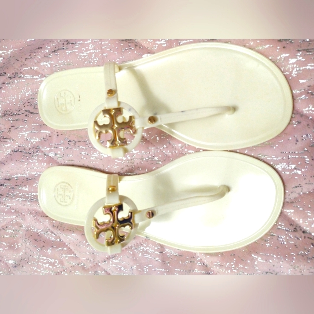 Tory Burch Mini Miller lvory thong sandals